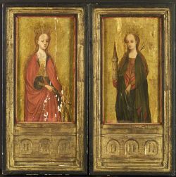 Italian School, 15th Century Style Pair of Female Martyrs: Saint Catherine